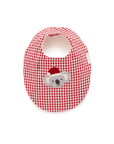 Christmas Gingham Santa Bib
