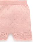purebaby organic cotton baby girl clothes pink scalloped knit set kids