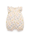 purebaby organic cotton baby romper posy shirred romper baby girl