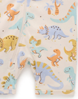 purebaby organic cotton baby romper dino sleepysaurus short pj growsuit