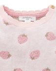 Strawberry Jacquard Wool Blend Jumper