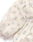 purebaby organic strawberry smocked dress baby girl