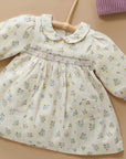 purebaby organic strawberry smocked dress baby girl