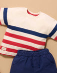red white blue stripe purebaby organic top baby kids