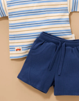 Casual Textured Shorts | French Navy