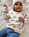 purebaby organic tractor jumper baby boy winter