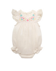 purebaby organic white cloud embroidered bodysuit baby girl