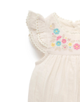 purebaby organic white cloud embroidered bodysuit baby girl