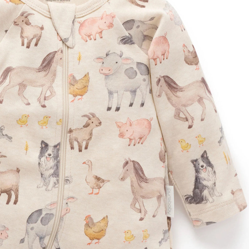 Farm Animals Zip Growsuit (Pack of 2)