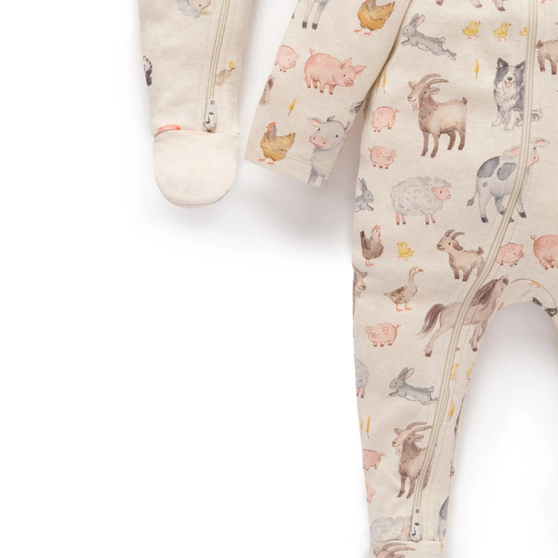 Farm Animals Zip Growsuit (Pack of 2)