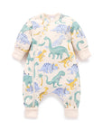 purebaby organic cotton clothes padded sleeve onesie dinosaur baby kids