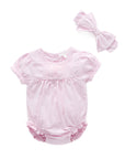 Rosewater Pointelle Romper and Headband Set
