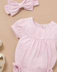 Rosewater Pointelle Romper and Headband Set
