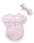 Rosewater Pointelle Romper and Headband Set