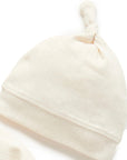 Pointelle Growsuit & Hat Pack in Wheat Melange