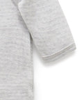 Premi Velour Growsuit in Pale Grey Stripe
