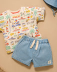 baby toddler kids denim easy bottoms blue