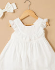 purebaby organic ruffle dress vanilla baby girl