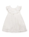 purebaby organic ruffle dress vanilla baby girl