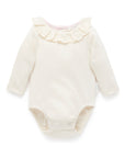 purebaby ruffle pointelle bodysuit organic cotton baby clothes