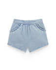 Soft Denim Ruffle Shorts