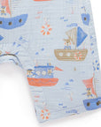 Seaside Overall Set in Doggy Print