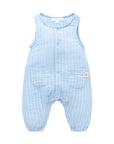 purebaby crinkle striped oneside kruger stripe baby overalls