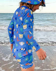 Jungle Faces Long Sleeve Rashie Sunsuit