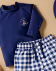 Board Short Swim Set Marine Gingham