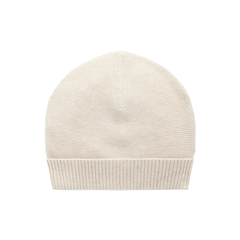 purebaby textured beanie wheat newborn baby beanie hat