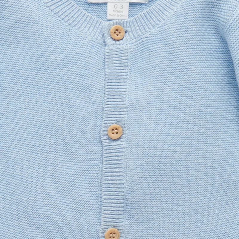 Textured Knit Cardigan | Blue Melange