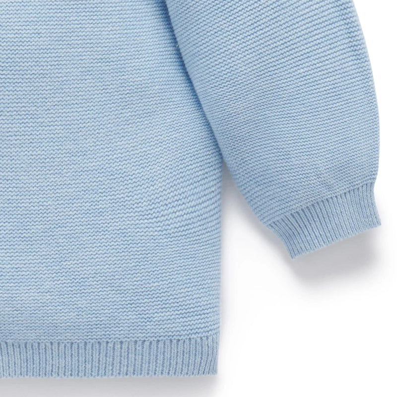 Textured Knit Cardigan | Blue Melange