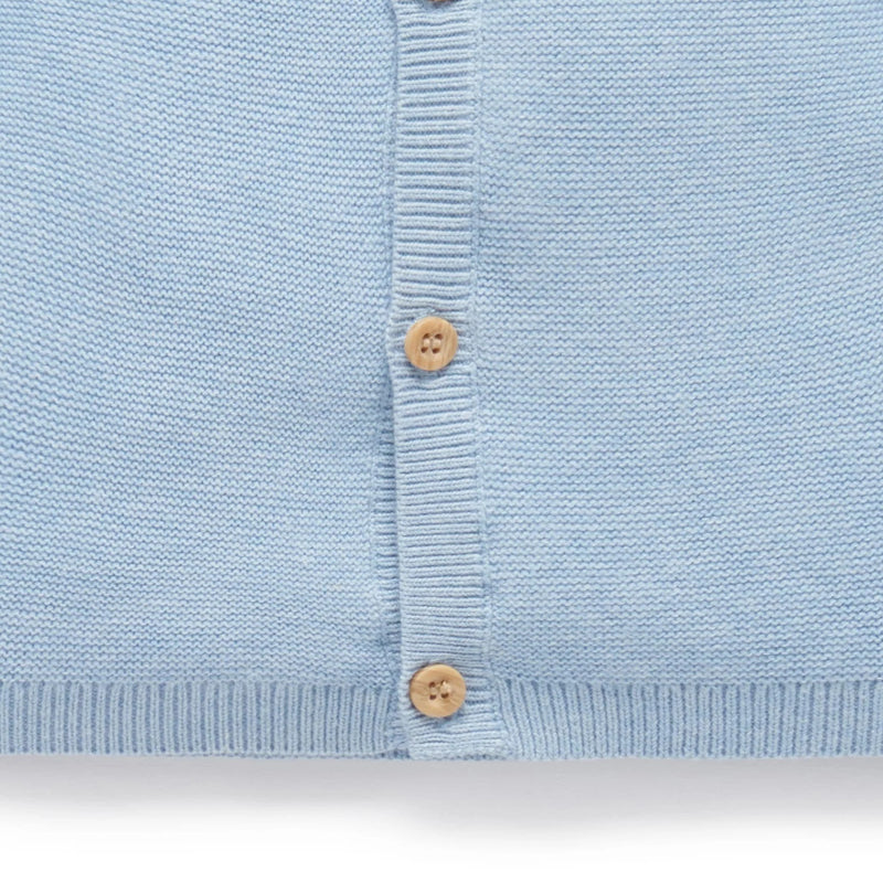 Textured Knit Cardigan | Blue Melange