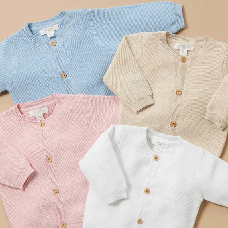 Textured Knit Cardigan | Blue Melange