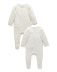 purebaby vanilla bear zip growsuit baby newborn organic cotton romper