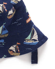 purebaby organic yacht reversible bucket hat for baby
