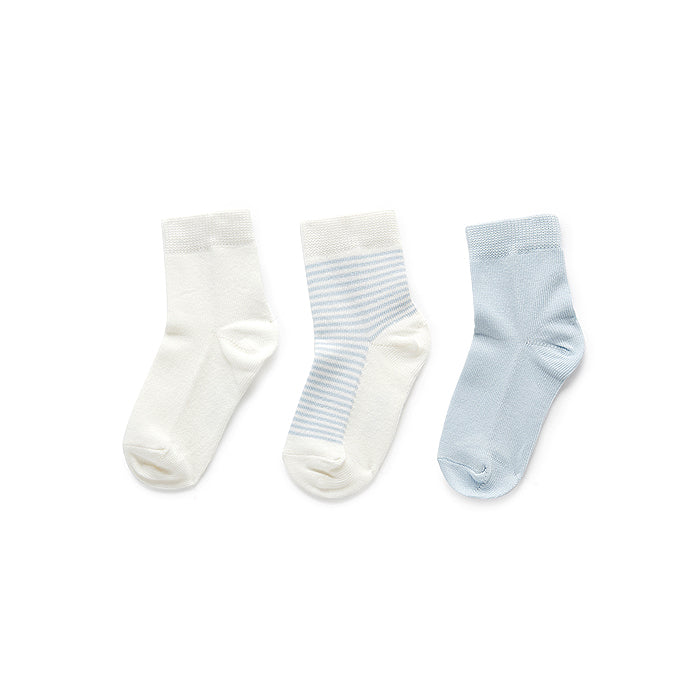 Blue Organic Cotton Socks (Set of 3)