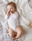 Easy Neck L/SS Bodysuit White (Pack of 2)