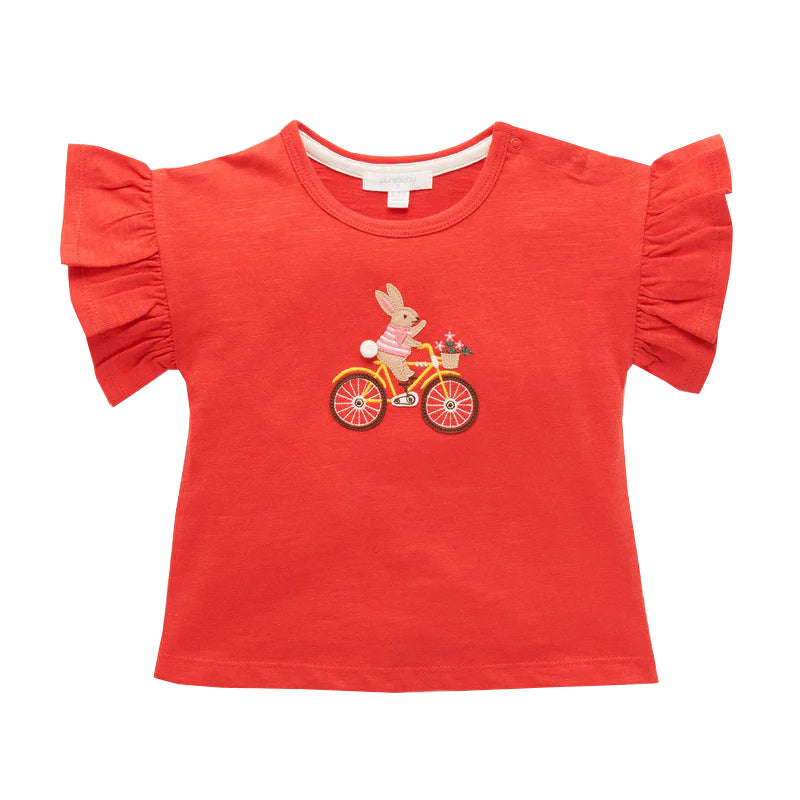 Babyhug Cotton Half Sleeves T-Shirt With Bunny & Fox Graphics - Yellow