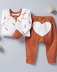 sapling child fox brown heart pants baby pants