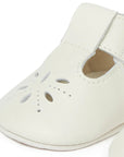 purebaby leather eyelet tbar vanilla baby shoes and pre walkers