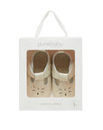 purebaby leather eyelet tbar vanilla baby shoes and pre walkers baby gift