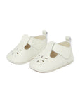 purebaby leather eyelet tbar vanilla baby shoes and pre walkers