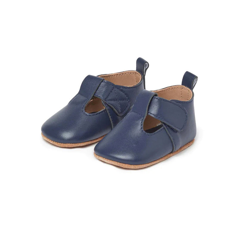 Woven T-Bar Baby Shoes in Navy (20-26EU)