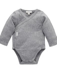 purebaby organic pointelle long sleeve wrap bodysuit newborn baby
