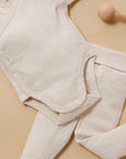 Pointelle LS Wrap Bodysuit | Wheat
