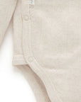 Pointelle LS Wrap Bodysuit | Wheat