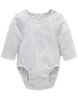 purebaby ribbed long sleeve bodysuit pale grey melange organic cotton baby