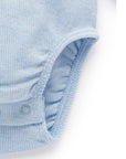 Long Sleeve Ribbed Bodysuit | Blue