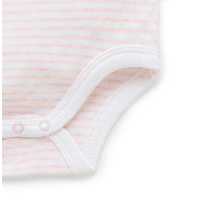Pale Pink Melange Stripe Singlet Bodysuit